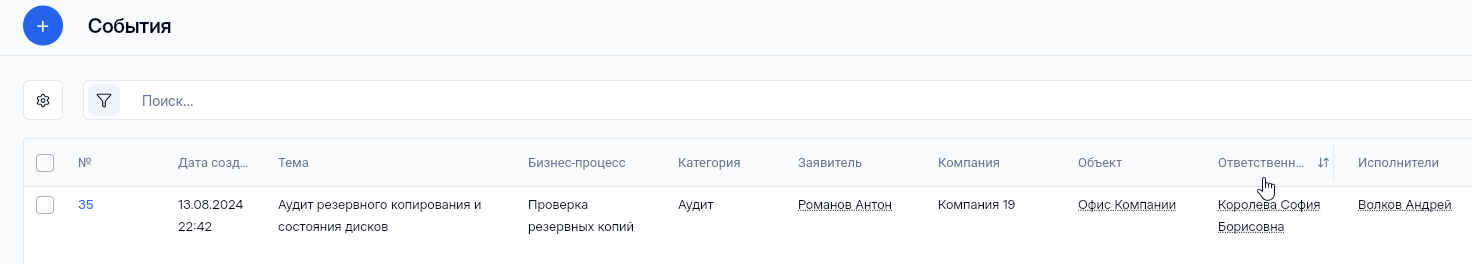 Журнал событий